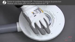 Mise en oeuvre chantier Pose du siphon de douche Docia® XS MAGNETECH® [upl. by Llenrep157]