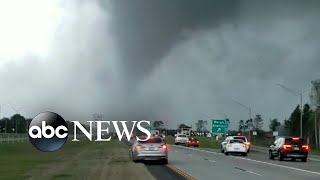 Tornado spotted in Georgia as another severe storm hits South [upl. by Ryder]