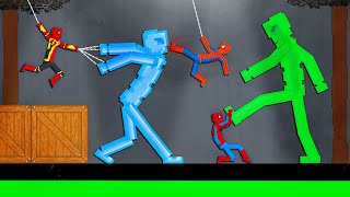 SpiderMan Team vs Giant Alien on Acid Sea in People Playground [upl. by Mollee]