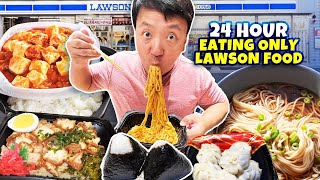 24 Hours Eating ONLY at Japanese Convenience Store LAWSON FOOD REVIEW [upl. by Werd900]