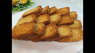 Crunchy And Crumbly Cake Rusks  Tea Snacks  Recipe [upl. by Llertram679]