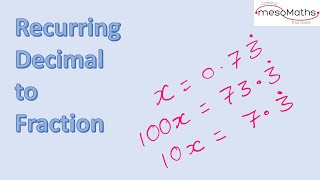 How To Write a Recurring Decimal as a Fraction [upl. by Lennad93]