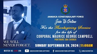 Thanksgiving Service for the life of Cpl Maurice Campbell [upl. by Ainnos]