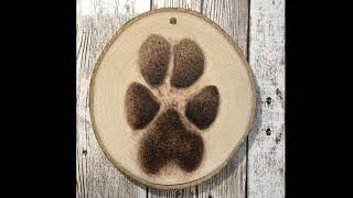 Dog Paw Print Pyrography Wood Burning Time Lapse Video [upl. by Ybrek]