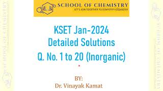 KSET Jan24 Part1 kset2024 chemistry chemicalscience kset inorganicchemistry [upl. by Nezah]