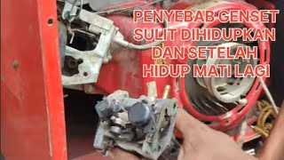 penyebab genset bensin susah dihidupkan dan setelah hidup mati lagi [upl. by Akeenat]