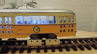 G Scale Aristocraft 3254 PCC Boston Trolley [upl. by Deirdra]