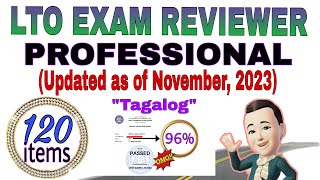 LTO EXAM REVIEWER FOR PROFESSIONAL DRIVERS LICENSE 2023 120 ITEMS TAGALOG [upl. by Perni]