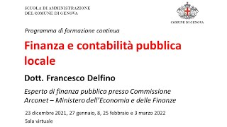 Finanza e contabilità pubblica locale 13 [upl. by Herby]