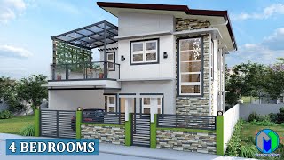 Two Storey House Design  4 Bedrooms [upl. by Calva]