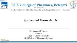 Benzotriazole Synthesis Dr Meenaxi Maste [upl. by Greeley815]