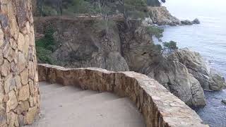 Lloret de Mar  Coastal path towards Canyelles afternoon hours [upl. by Nolyaj512]