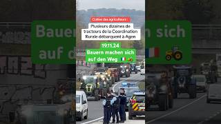 Die Bauern machen sich auf den Weg in frankreich 🇫🇷🚜 bauerndemo protest demo bauern konvoi [upl. by Ellertal168]