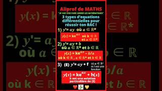 😎 3 types d’equations différentielles pour réussir ton BAC  À connaître absolument [upl. by Irik]