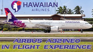 In Flight Experience Hawaiian Airlines A321NEO Honolulu  Rarotonga Economy Class  Waikiki [upl. by Htiderem]