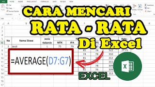 Cara Menghitung Nilai RataRata di Excel Rumus AVERAGE  Tutorial [upl. by Roderick]