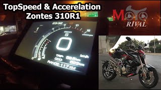 Top Speed Zontes 310R1 amp Accerelation Test by MotoRival [upl. by Arnon962]