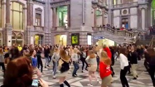 Movie 2 Flash Mob Grease  Antwerp Central Station [upl. by Wasserman]