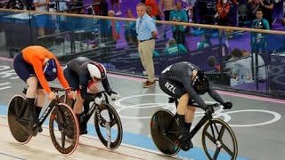 Ellesse Andrews ECSTATIC after flying to gold in womens keirin for New Zealand [upl. by Mikel]