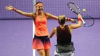 MattekSands amp Safarova vs Garcia amp Mladenovic Doubles Highlights  2016 WTA Finals Semifinals [upl. by Ahsital]