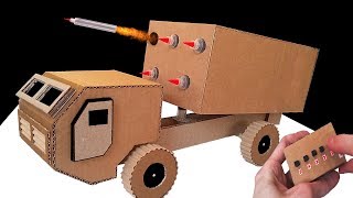 How to Make RC Rocket Launcher Truck from Cardboard [upl. by Bing]