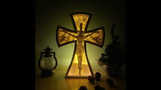 HOW TO MAKE CHRISTMAS JESUS ON CROSS LANTERN LIGHT BOX DIIY [upl. by Skees]