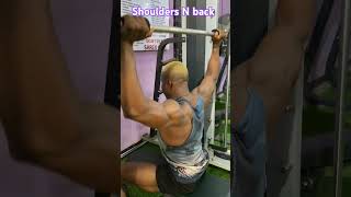 Back and shoulders workout 🔥 shoulderexercises backworkout motivation gym [upl. by Voleta]