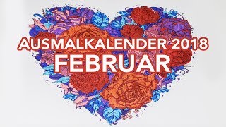 SPEED COLOURING MANDALA  Ausmalkalender 2018 Februar  Stephie Tilak [upl. by Adlare]