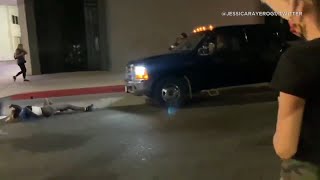 Truck slams into protester during Breonna Taylor demonstration in Hollywood  ABC7 [upl. by Nal]