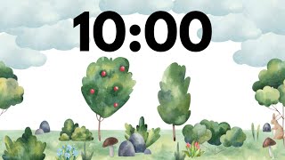 10 Minute Visual Timer Ten Frame Cute Calm Woodland Nature Simple [upl. by Ambie]