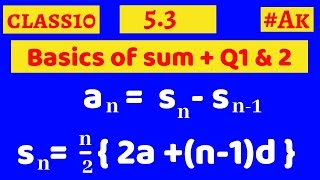 14 Ex 53 class 10 Q1 Q2 Arithmetic Progression class 10 By Akstudy 1024 [upl. by Nishom]