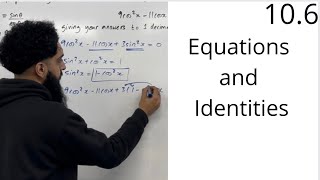 106 Equations and Identities Solving Quadratic Trigonometric Equations [upl. by Ahsanat]