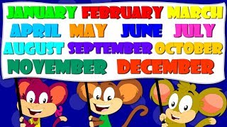 Months Of The Year  Nursery Rhymes  Childrens Songs  Baby Learning Videos [upl. by Robbert]