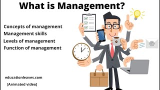 What is management Concept of Management Levels of management animated video [upl. by Susejedesoj]