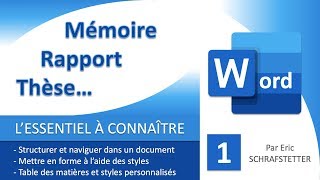 1  Rapport mémoire avec Word  Lessentiel à connaitre [upl. by Zara1]