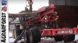 Mobiler Langholzspalter Eigenbau auf Rückewagen für Starkholz [upl. by Kathlin]