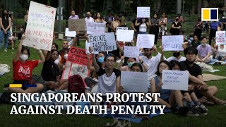 Rare protest in Singapore as hundreds rally against death penalty after executions resume [upl. by Assetal]