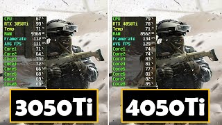 RTX 3050Ti vs 4050Ti Performance gaming FPS [upl. by Anillehs]