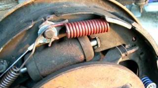 How to arrange the springs levers and cables in a Ford truck drum brake [upl. by Lienad]