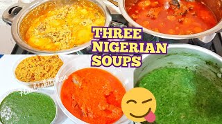 COOK WITH ME  EGUSI EWEDU amp STEW  THREE NIGERIAN SOUPS  HANBISKITCHEN [upl. by Adar]