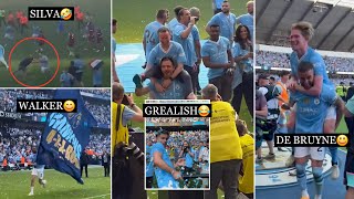 Man City Epic Title Celebrations  Grealish Gone Crazy [upl. by Fitalludba279]