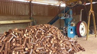 Automatic Briquette making Machine quotWood Briquettingquot Work Plant process [upl. by Gussi47]