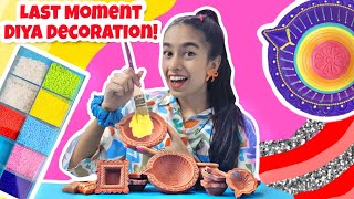 Last Moment Diya Decoration Ideas💕🤩✨️ DIYA DECOR diy  Riyas Amazing World [upl. by Eadrahs107]