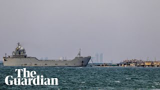 Humanitarian aid reaches Gaza via new US pier [upl. by Jammin]