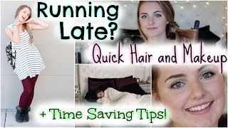 Running Late for School Quick Hair amp Makeup  Time Saving Tips  HauteBrilliance [upl. by Rolyat]