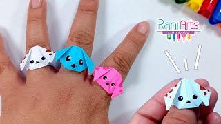 ANILLOS DE PERRITOS  ORIGAMI  haz lindos anillos de papel con forma de perritos kawaii [upl. by Macri]