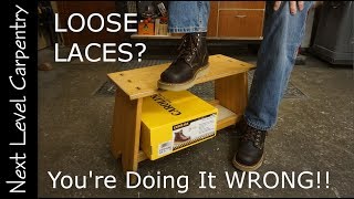 How to Tie Workboot Laces so they STAY Tied [upl. by Ynnahc124]