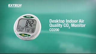 Extech CO200 Desktop Indoor Air Quality CO2 Monitor Showcase Video [upl. by Ahsial]