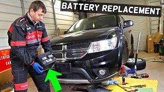 DODGE JOURNEY BATTERY REPLACEMENT LOCATION FIAT FREEMONT [upl. by Eliades242]