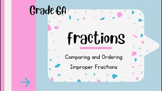 Math Fractions Comparing and Ordering Improper fractions Grade 6A [upl. by Borg]